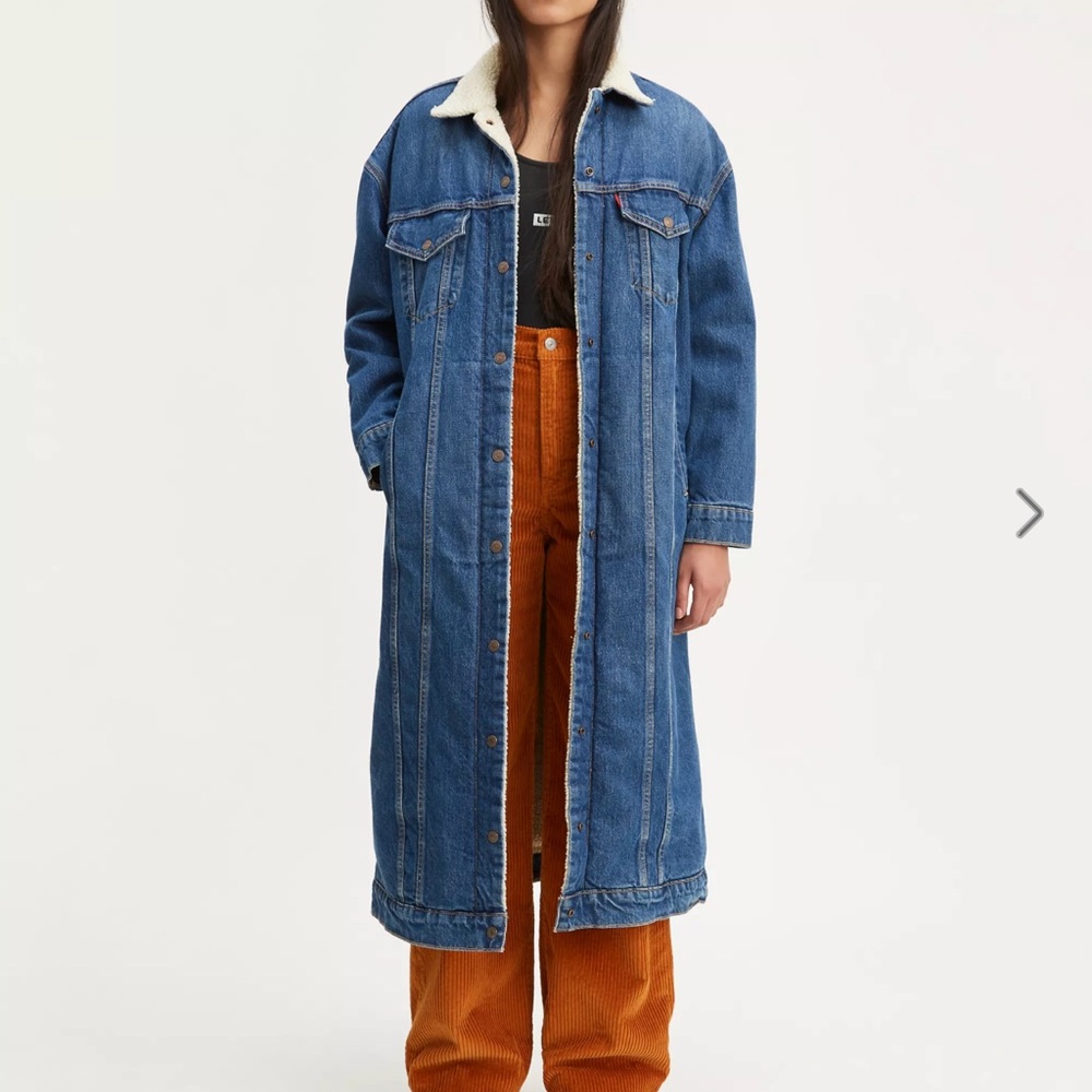 Denim Sherpa long Coat